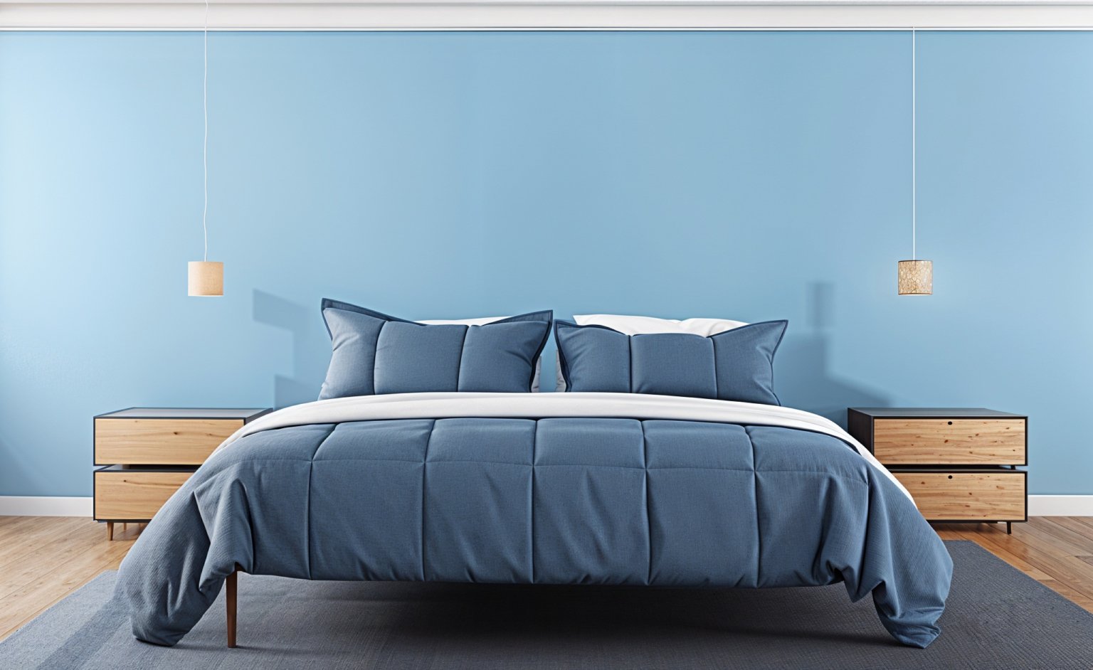 Blue modern bedroom